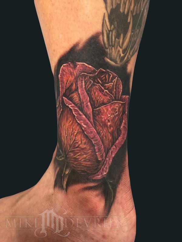 Mike DeVries Tattoos Flower Dead Rose Tattoo